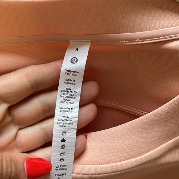Lululemon perfectly oversized crop crew *softstreme size 8 peach - Picture 2 of 10
